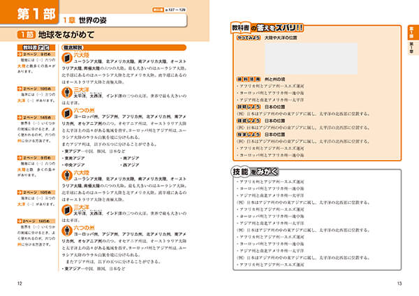 本文・誌面デザインの事例：教科書ガイド